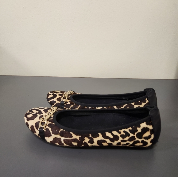 Vionic Spark Pera Flats Gold Chain Leopard Calf Hair Sz 8 - Picture 2 of 8
